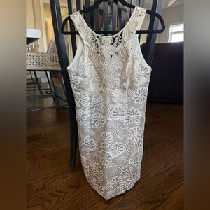 Lilly Pulitzer Cream & Gold Floral Backless Dress